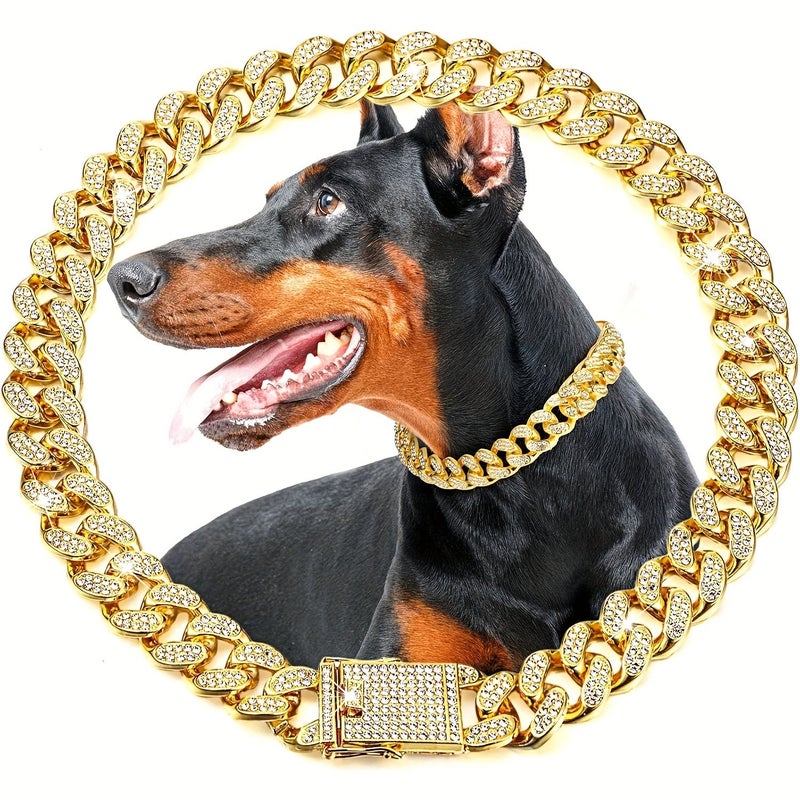 Silvery Heavy Duty Stainless Steel Dog Chain Collar Cuban Link Design XS - Image 3