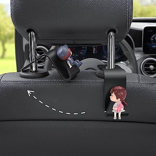 wolpin Love Couple Car Backseat Headrest Hook (Pack of 2) | Universal Hanger for Handbag Wallet Keys Grocery Bags | Durable Car Seat Organiser Space Saver Hook for Car Interior - Image 2
