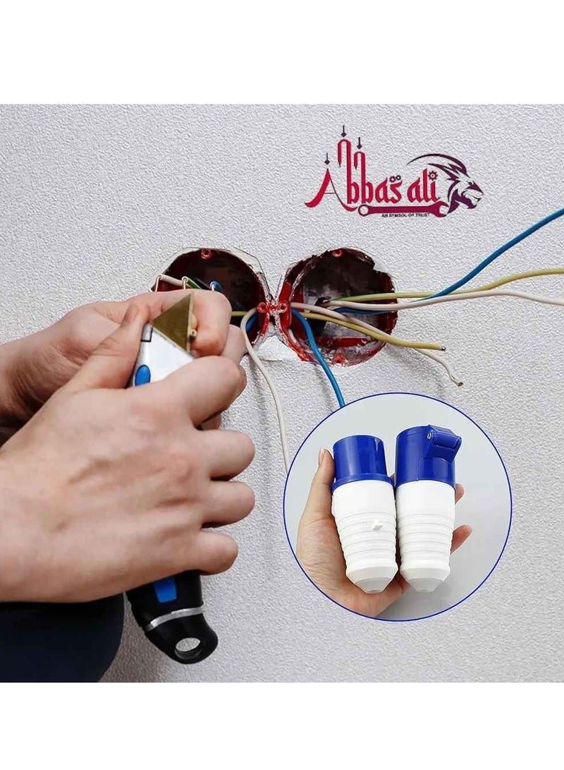 ABBASALI 16A 240V Site Trailing Plug & Socket 230V 16A 3 Pin PCE 240 Volt Blue Hook Up, Weather Proof Industrial Socket, IP44 Industrial 16A Plug & Sockets Blue With 1Pc Tester & 1Pair Gloves (1 Set)  - Image 2