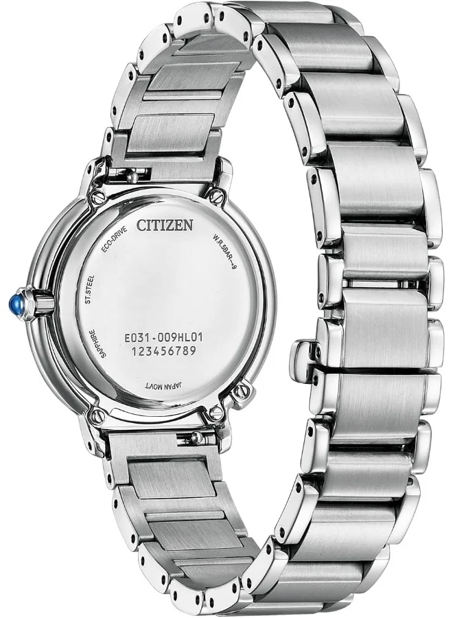 CITIZEN L Eco-Drive Red Mother of Pearl Dial Ladies Watch EM1090-78X