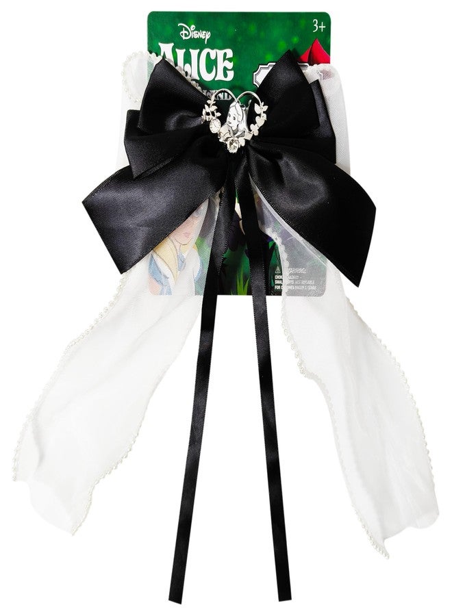 LUV HER Alice in Wonderland Hair Bow - Girls Hair Accessories Back to School Gift - Double-Layered Design with Themed Charm - Sturdy French Clip - Ideal for Parties/Special Occasions/Everyday - Age 3+ - Image 1