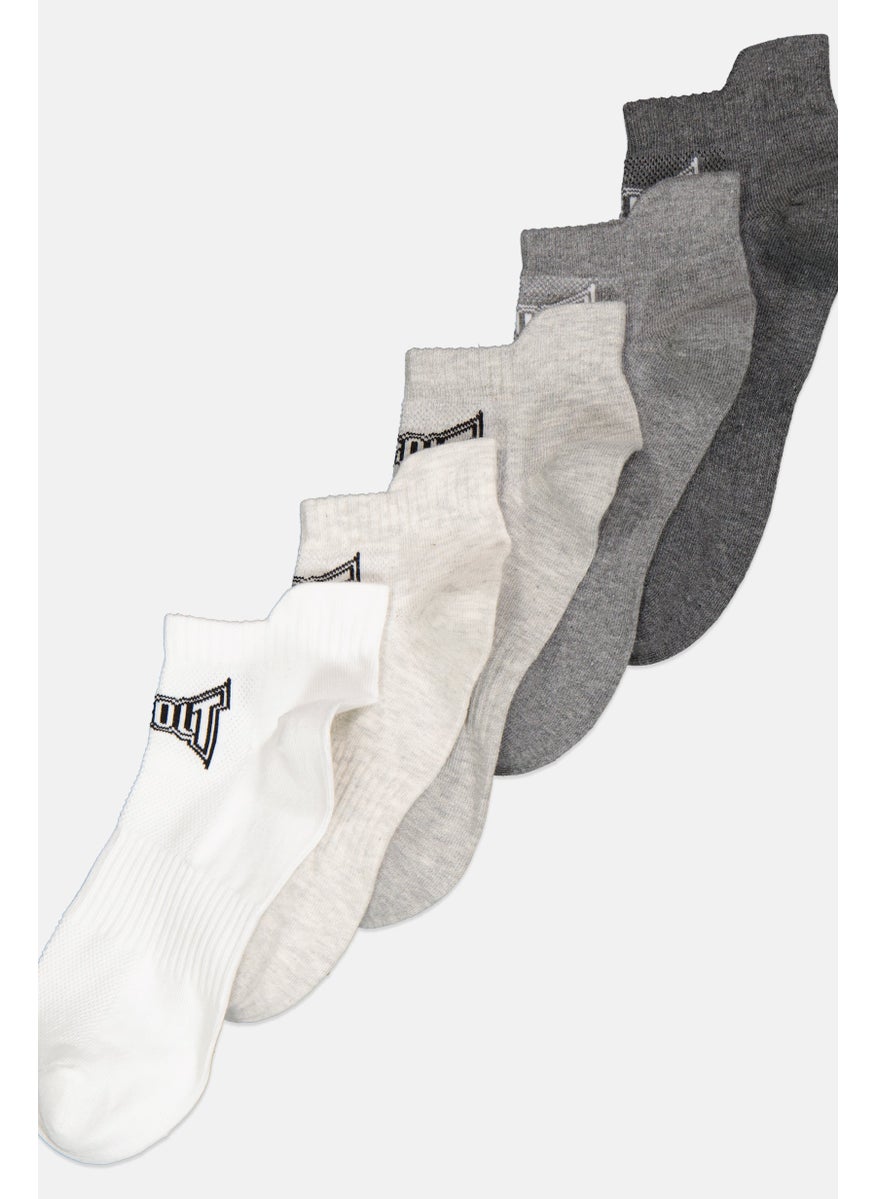 TapouT Men 5 Pairs Brand Logo Ankle Socks, Multicolor  - Image 2