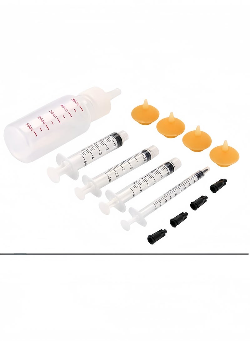 أنغولا باندا مرضع للقطط الصغيرة - رضاعة معجزة للكلاب والقطط والضحالب الجديدة - زجاجة تغذية صغيرة ومقاعدل مع رؤوس للحيوانات الصغيرة (13 قطعة) - Image 5