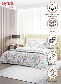 Raymond Raymond Home King Flat Sheet Super Soft 200 TC Pure Cotton (274x274 cm, 46x69 cm) Flat sheet & 2 PillowCases  - Image 4