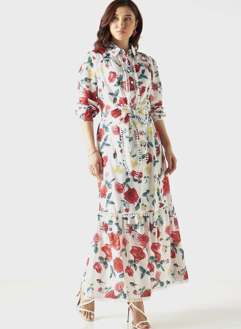 2Xtremz Floral Print Tiered Skirt