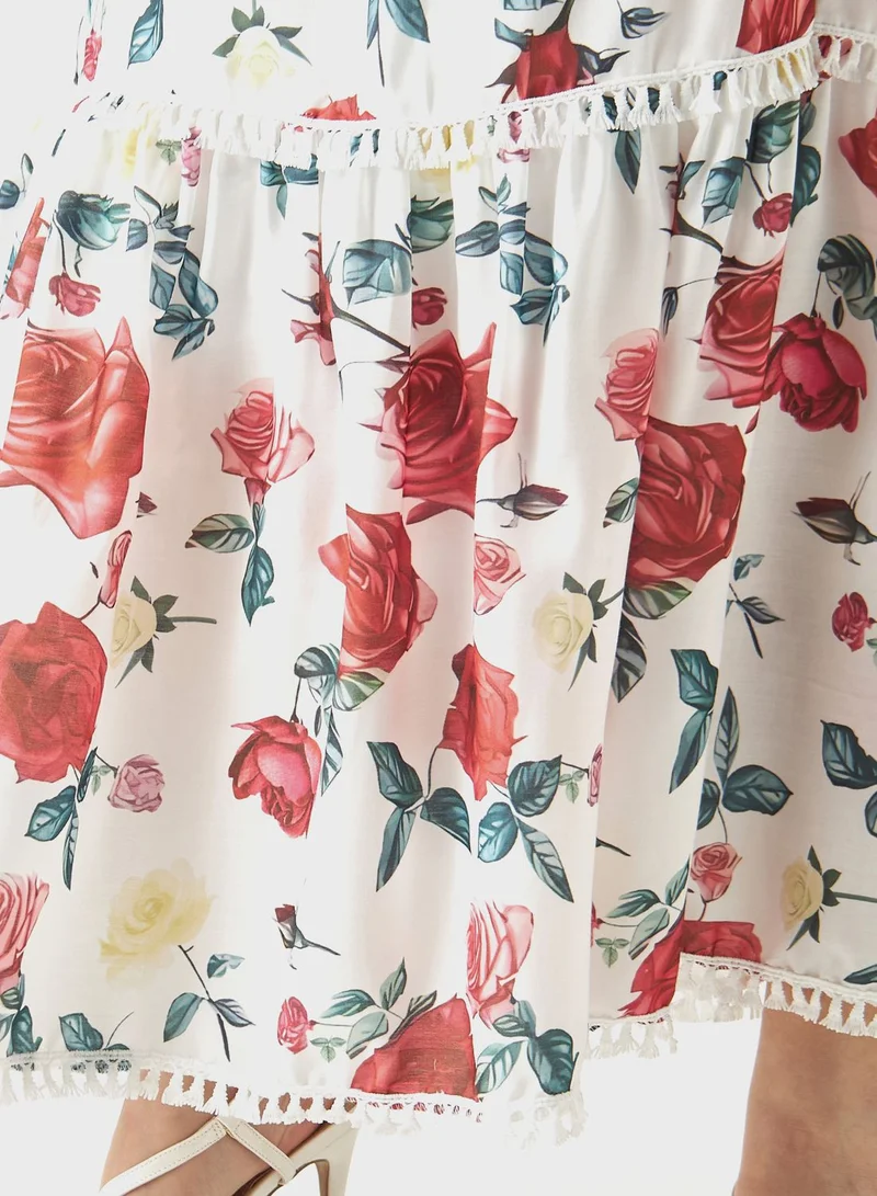 2Xtremz Floral Print Tiered Skirt