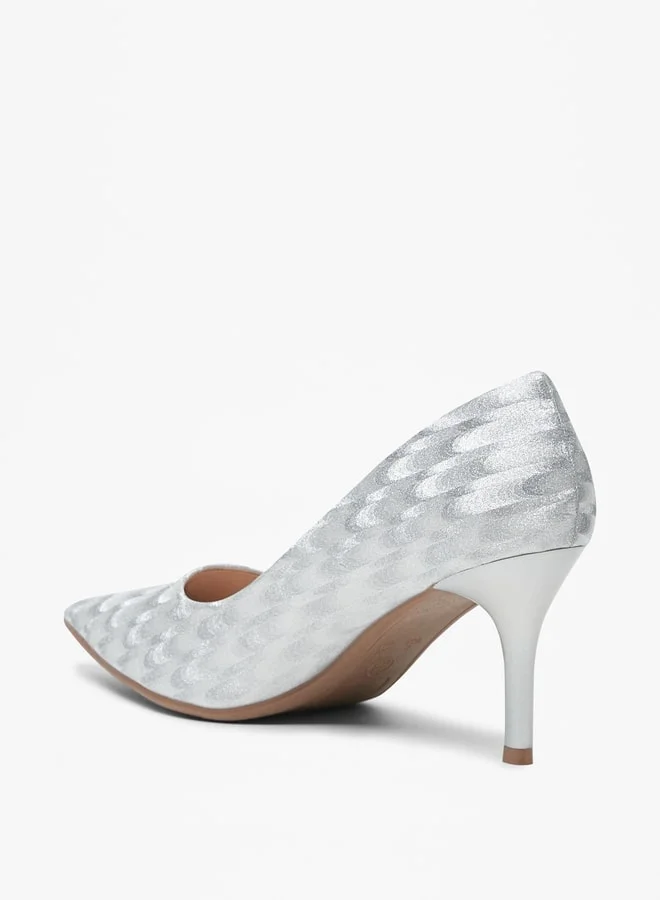 فلورا بيلا Women's Textured Slip-On Pumps with Stiletto Heels