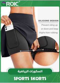 GROIC Sports Skirts, Pleated Tennis Skirt for Women,  with 4 Pockets Women's High Waisted Athletic Golf Sports Skirts for Running Casual, High Waisted Workout Athletic Tennis Golf Skirts  - Image 3