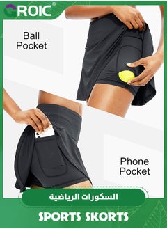 GROIC Sports Skirts, Pleated Tennis Skirt for Women,  with 4 Pockets Women's High Waisted Athletic Golf Sports Skirts for Running Casual, High Waisted Workout Athletic Tennis Golf Skirts  - Image 4
