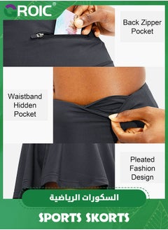 GROIC Sports Skirts, Pleated Tennis Skirt for Women,  with 4 Pockets Women's High Waisted Athletic Golf Sports Skirts for Running Casual, High Waisted Workout Athletic Tennis Golf Skirts  - Image 5