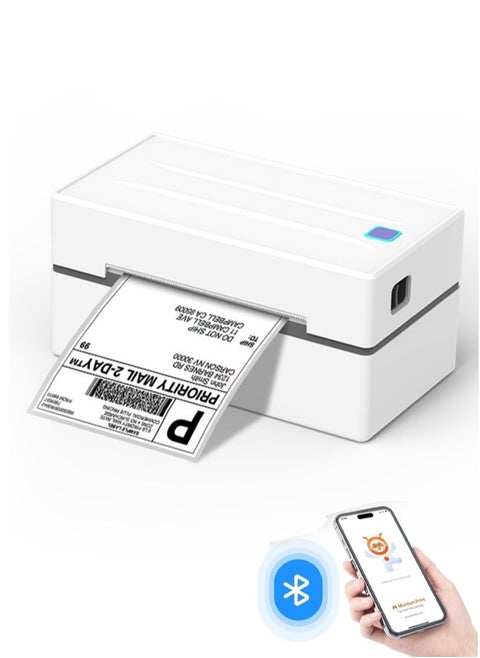 Bluetooth Label Printer, Label Printer 4x6, Label Printer Thermal Printer is compatible with iOS, Android and Windows for printing for most of platforms, White