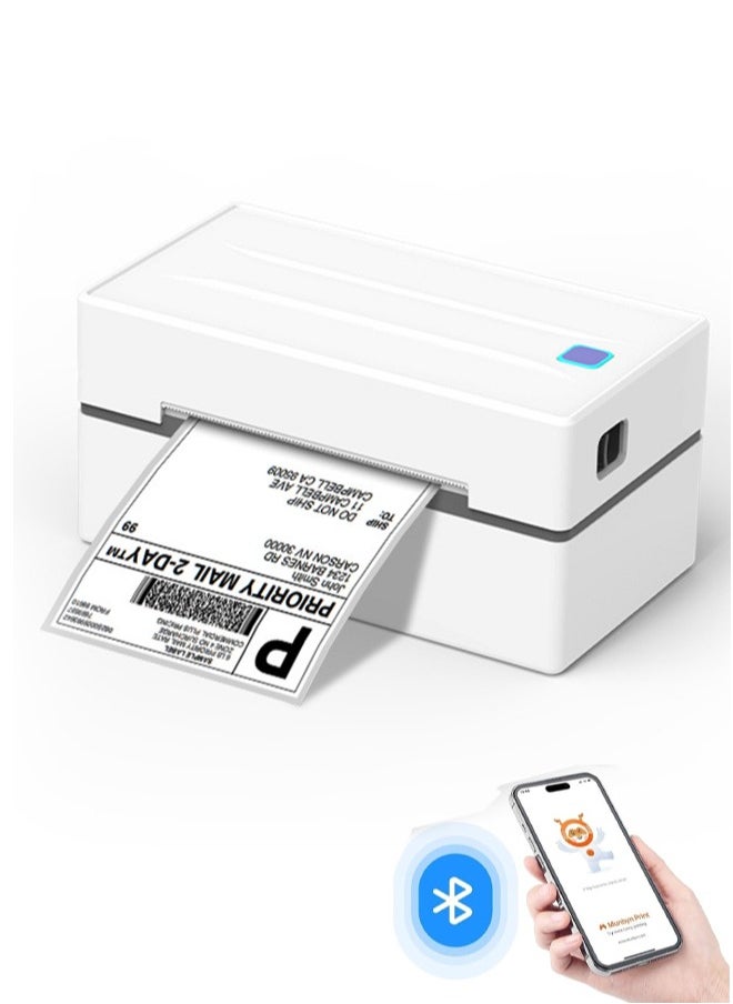 XiuWoo Bluetooth Label Printer, Label Printer 4x6, Label Printer Thermal Printer is compatible with iOS, Android and Windows for printing for most of platforms, White  - Image 1