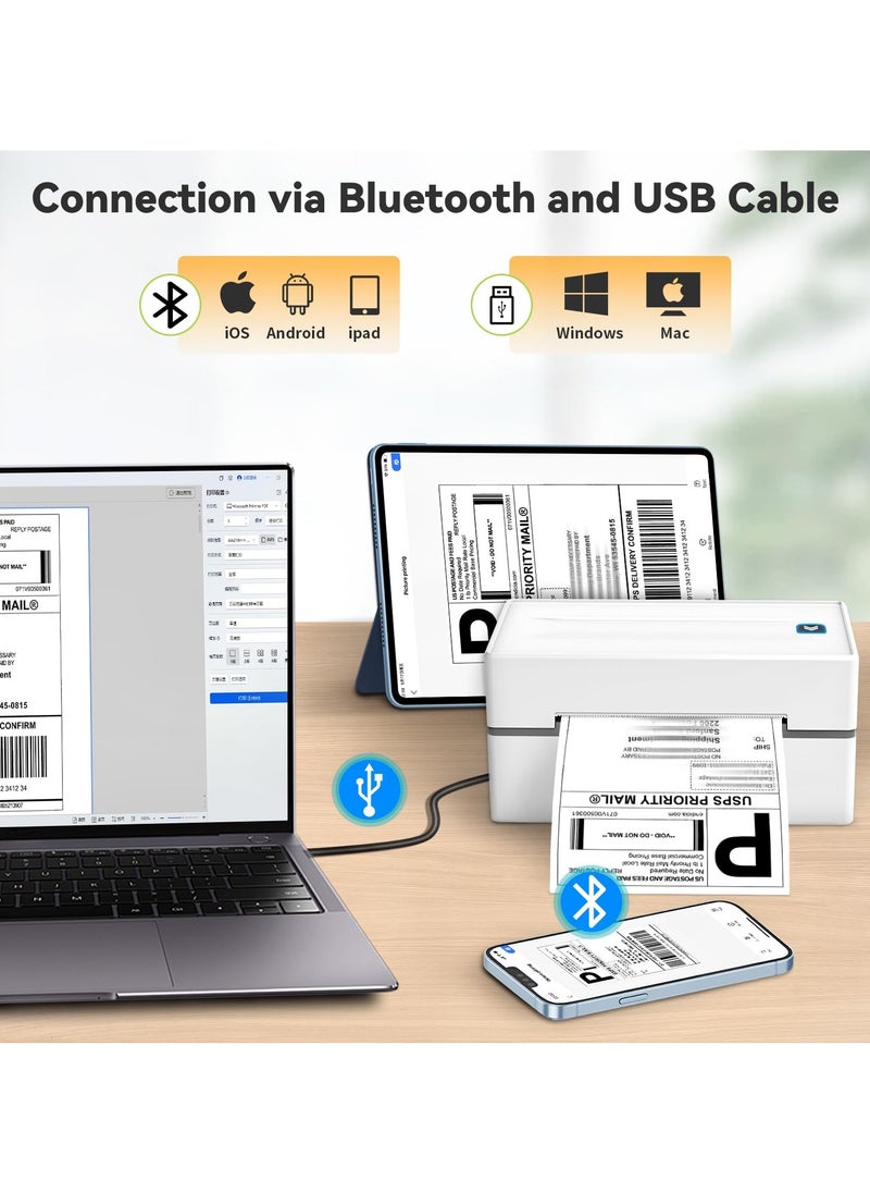 XiuWoo Bluetooth Label Printer, Label Printer 4x6, Label Printer Thermal Printer is compatible with iOS, Android and Windows for printing for most of platforms, White  - Image 3