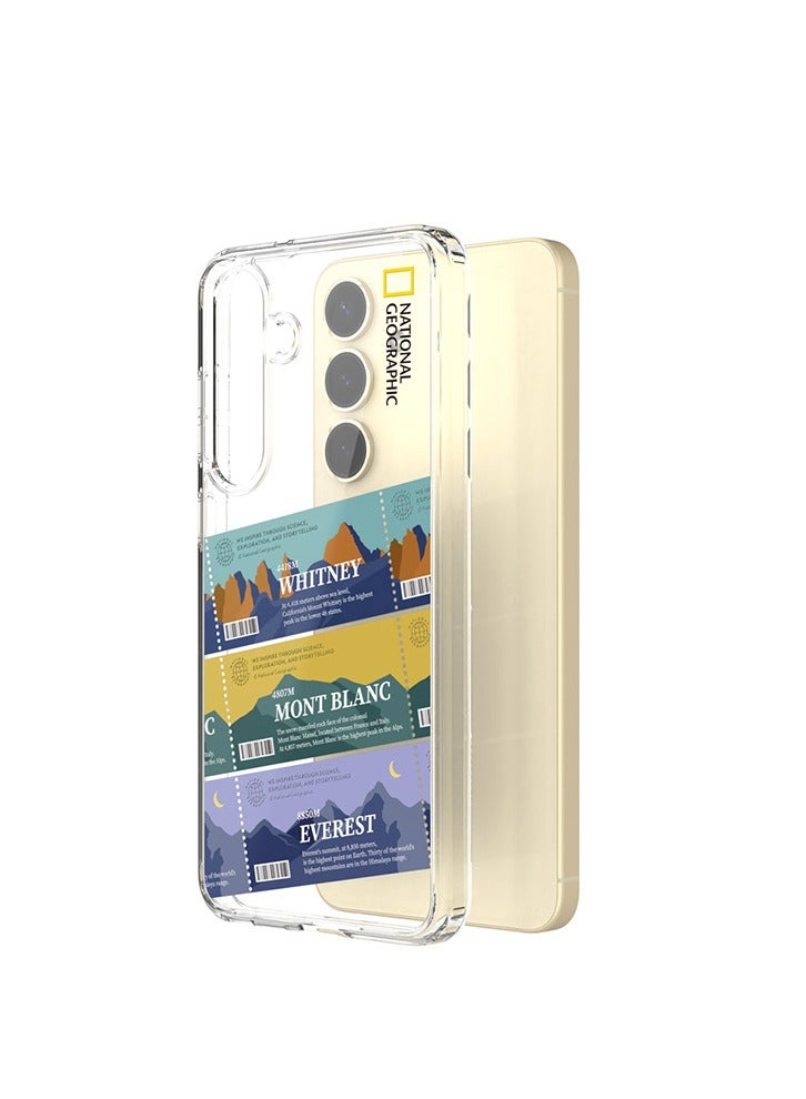 NATIONAL GEOGRAPHIC حافظة وابل كريستال كلير V2 من ناشيونال جيوغرافيك لجالاكسي S25 ألترا - شعار الجبل - Image 3