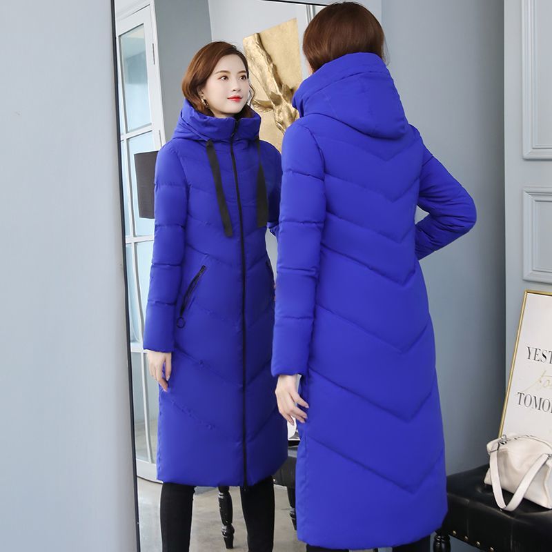 Anti-Season New Cotton Coat Plus Size Slim-Fit Down Cotton Jacket Hooded Long Thickened Cotton-Padded Coat Winter Over-Knee Cotton-Padded Coat - Image 2