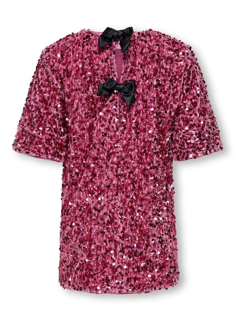 ONLY Girl's Confidence Life Sequin Jersey Dress - Image 1