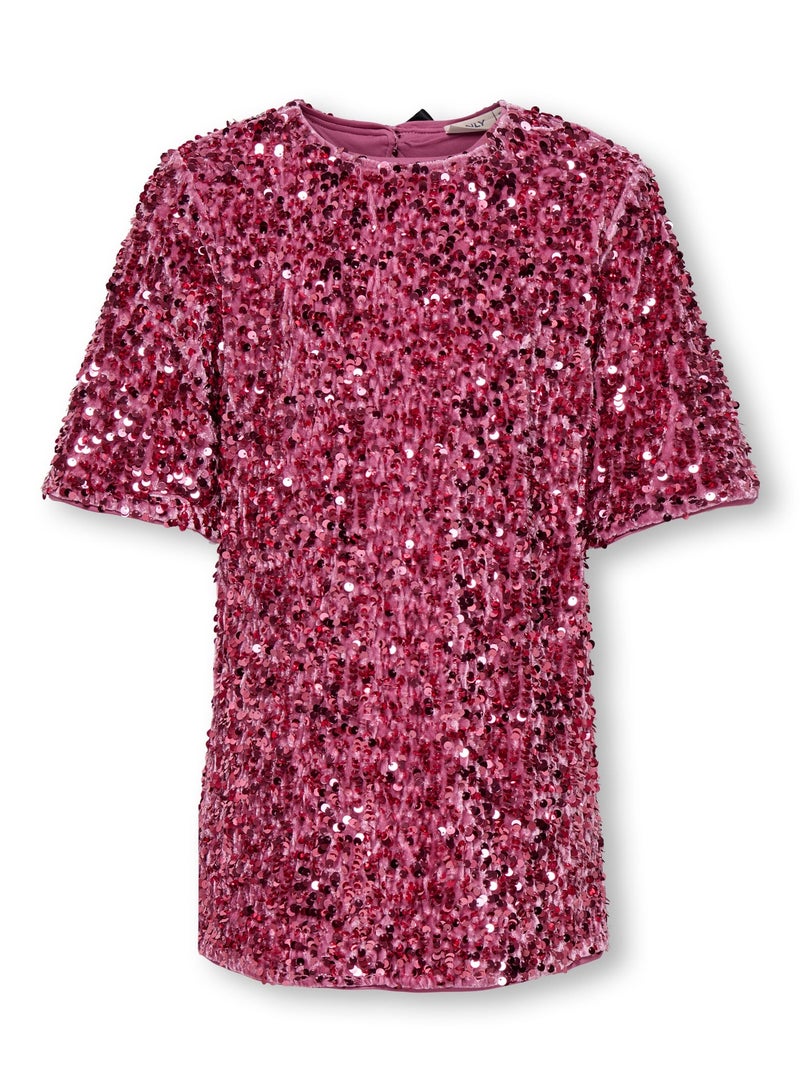ONLY Girl's Confidence Life Sequin Jersey Dress - Image 2