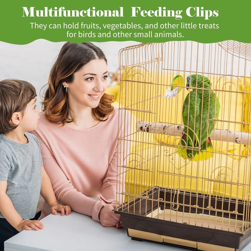 Sumind 12 Pieces Bird Cage Food Holder Parrot Fruit Vegetable Clips Pet Feeder Clip Accessory Bird Cage Feeder Clip for Budgie Parakeet Cockatoo Macaw Cockatiel Conure and Other Animals - Image 4