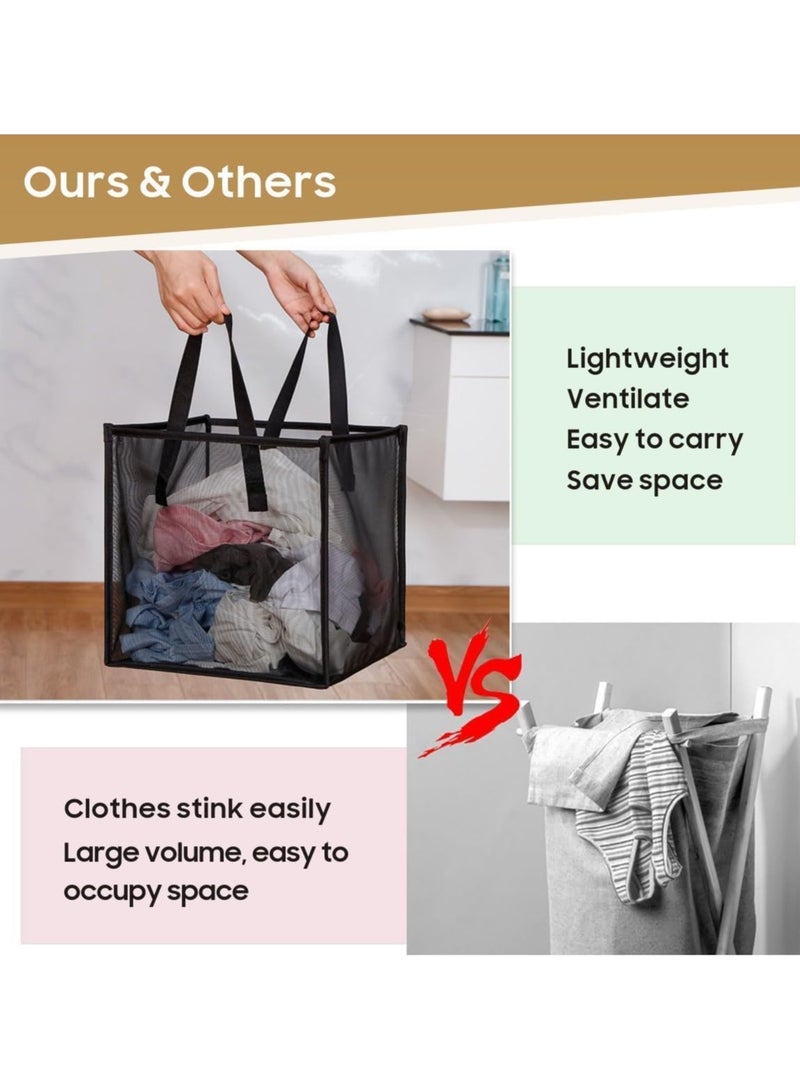 RATSAW Popup Laundry Hamper Collapsible Mesh Laundry Baskets with Handles Foldable Clothes Hamper Easy to Open Portable for Laundry Storage Kids Toy College Dorm or Travel - Image 4