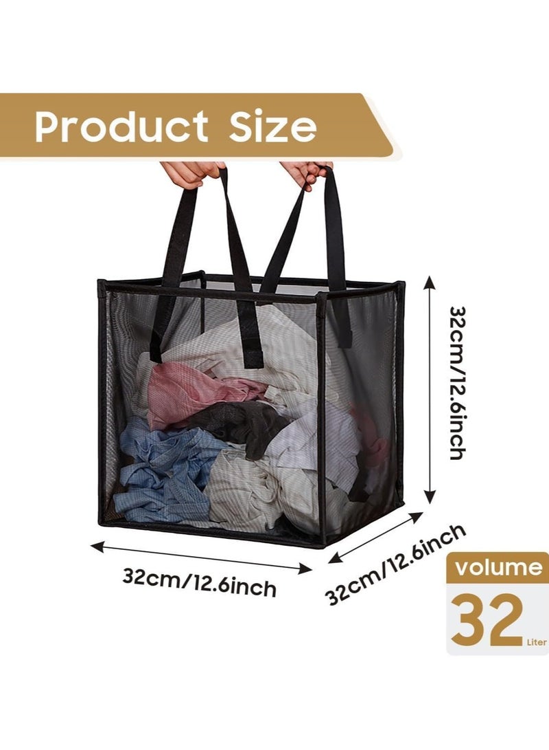 RATSAW Popup Laundry Hamper Collapsible Mesh Laundry Baskets with Handles Foldable Clothes Hamper Easy to Open Portable for Laundry Storage Kids Toy College Dorm or Travel - Image 2