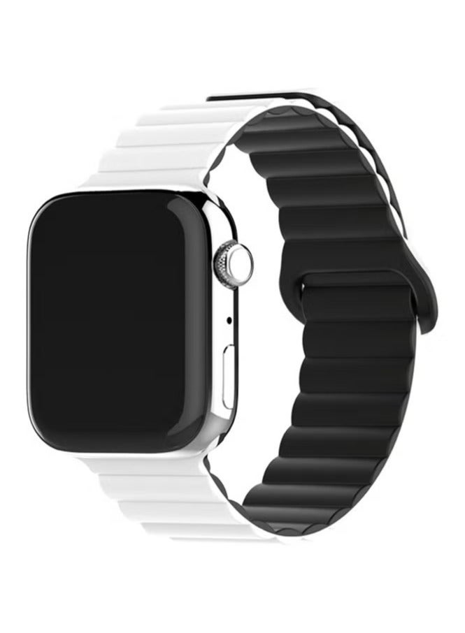 سوار سيليكون مغناطيسي لساعة Apple Watch Ultra Ultra2/ 9 8 7 6 5 4 3 2 1 SE، سوار سيليكون ناعم مقاوم للماء متوافق مع iWatch Apple Watch Series Ultra 49 مم 45 مم 44 مم 42 مم للنساء والرجال - Image 1