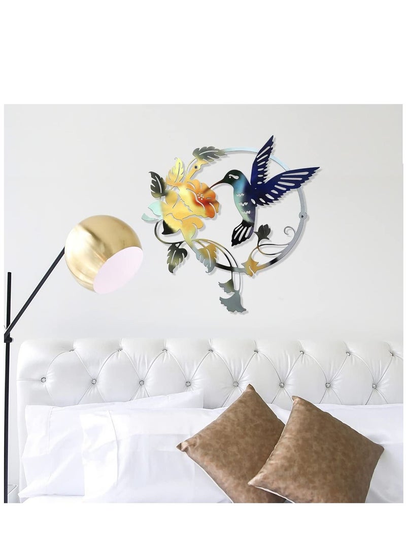 KASTWAVE Metal Bird Wall Decorations Iron Flower Birds Wall Art Sculpture Vintage Garden Wall Hanging Decorations Ornaments - Image 5