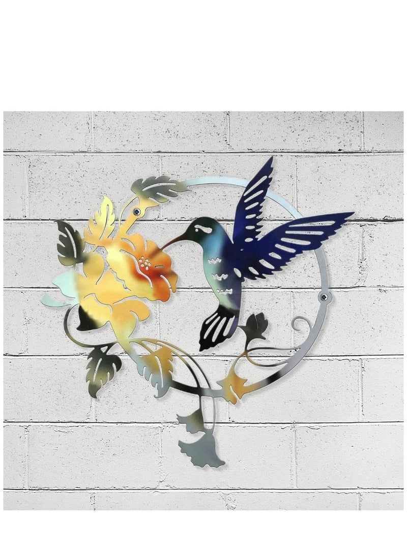 KASTWAVE Metal Bird Wall Decorations Iron Flower Birds Wall Art Sculpture Vintage Garden Wall Hanging Decorations Ornaments - Image 3