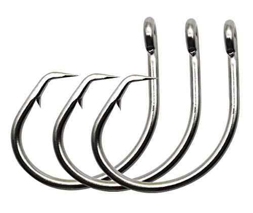 JSHANMEI Fishing Hooks Saltwater Fishing Tuna Circle Hooks 2X Extra Strong Stainless Steel Big Game Fishing Hooks for Tuna Swordfish Shark 6/0 25pcs - Image 1