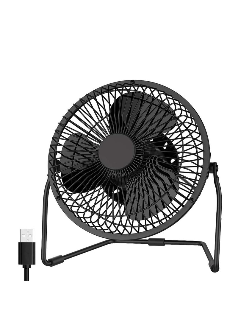 USB Desk Fan 15cm – Silent Brushless Motor, 2-Speed Air Circulator, 360° Rotation for Home, Office, Laptop & Computer Use - Image 1