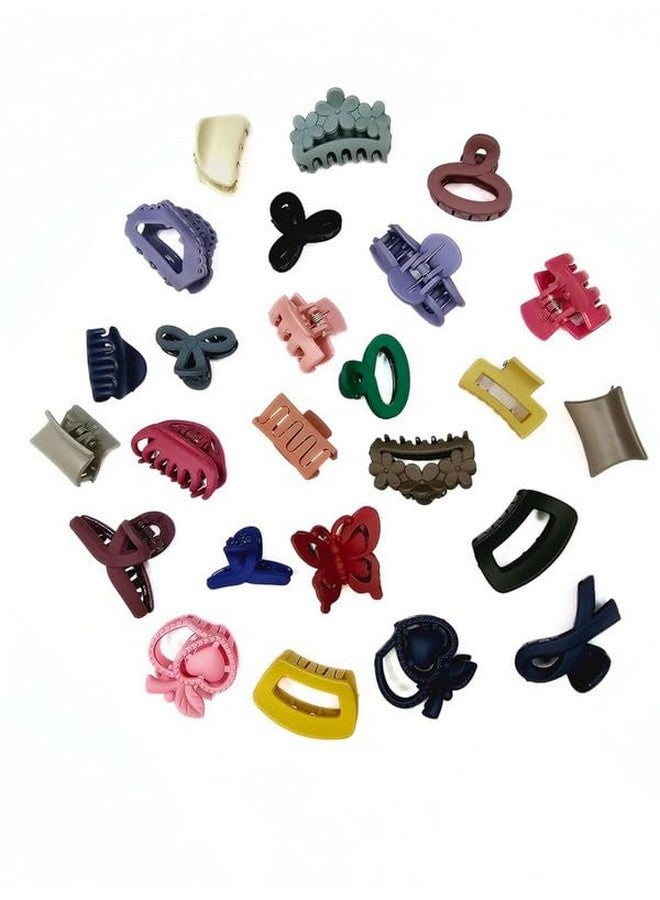 CHIROGRAPHY 12 pcs Premium 4 Style claw | Small Mix Matte Hair Clutchers/Claw clip/Hair Accessories Pack of 12 pcs Hair claw|Random color and Design - Image 1