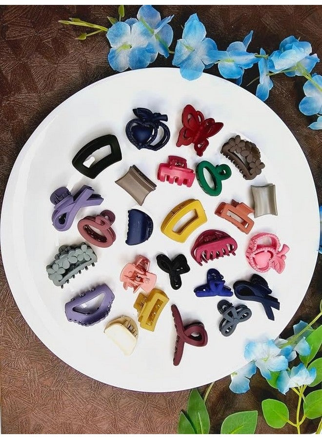 CHIROGRAPHY 12 pcs Premium 4 Style claw | Small Mix Matte Hair Clutchers/Claw clip/Hair Accessories Pack of 12 pcs Hair claw|Random color and Design - Image 2