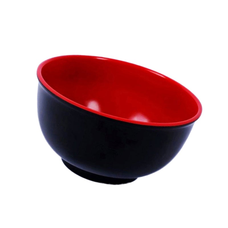 1 Pc 1050ML Imitation Porcelain Soup Bowl Anti-fall Rice Bowl Red Black Double Color Noodles Bowl -19x9cm (Black) - Image 1