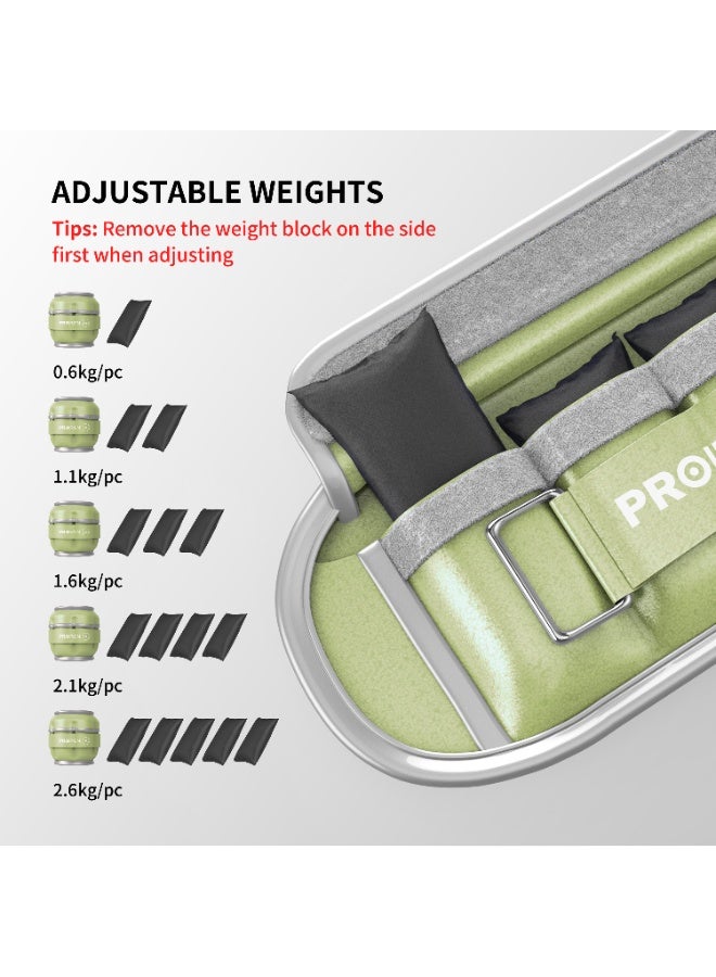PROIRON Adjustable Ankle Weights 1 Pair 1 2 3 4 5kg Leaher Arm Leg Weights Reflective Wrist Weights Set for Fitness Exercise Jogging Aerobics 0.5-2.5 kg Each Ankle - Image 3
