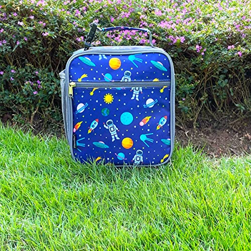 FlowFly Kids Lunch box Insulated Soft Bag Mini Cooler Back to School Thermal Meal Tote Kit for Girls, Boys, Astronaut - Image 5