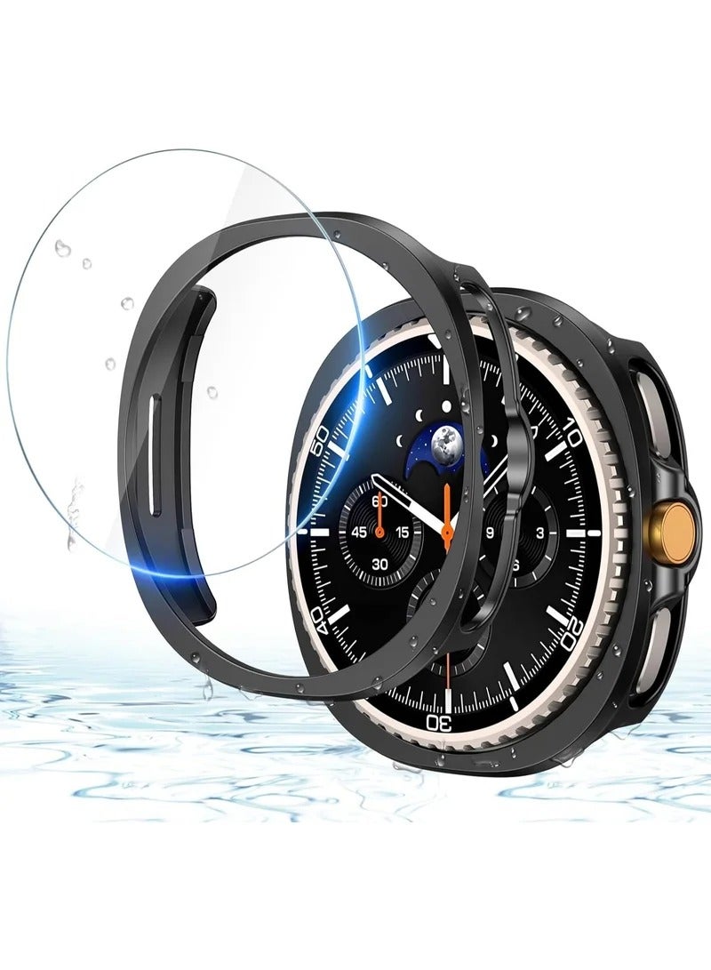 Samsung Galaxy Watch8 Classic Screen Protector Case Accessories, Protective Face Cover, Hard Bumper Built-in Tempered Glass Film - Image 1