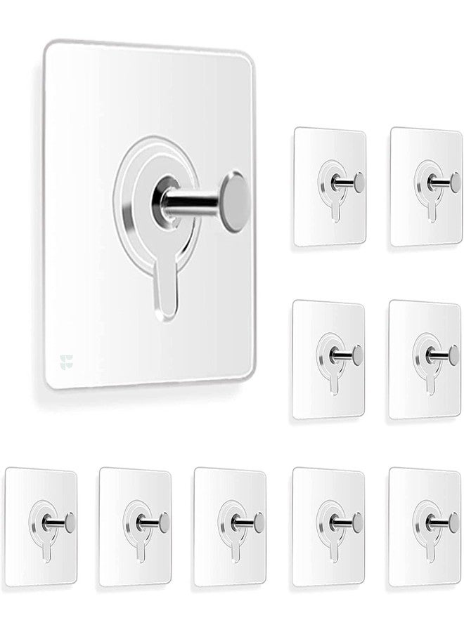 Fuelbyte 30 Pcs Wall Hooks for Photo Frames - Adhesive Wall Hooks Heavy Duty, No Drill Hooks for Hanging Strong 5KG - Stick On Hooks for Wall Hangers for Room, Stainless Steel, Transparent (FH, 30) - Image 1