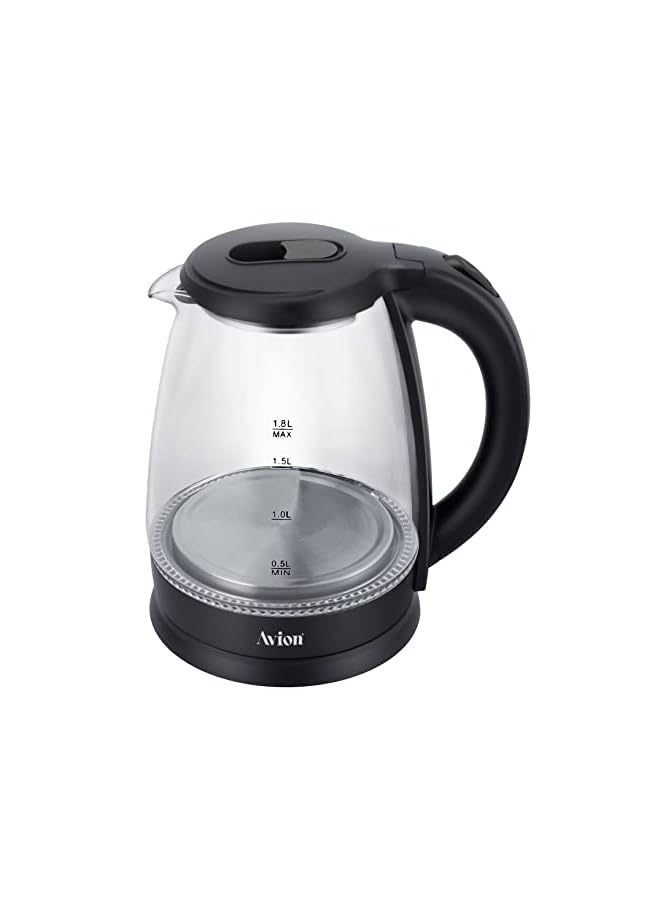 Avion Electrical Glass Kettle1.8 Liter Glass Body Electric Cordless Kettle with 360° Swivel Base, Power Cord Storage, Auto Cut-off Function, LED Indicator-AEK680G 1500 Watts - Image 5