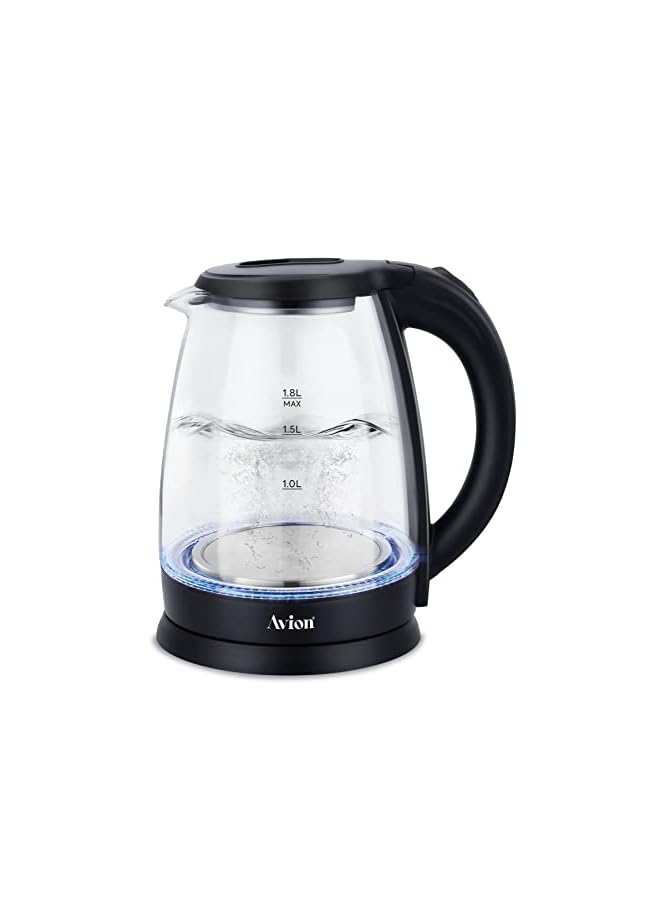 Avion Electrical Glass Kettle1.8 Liter Glass Body Electric Cordless Kettle with 360° Swivel Base, Power Cord Storage, Auto Cut-off Function, LED Indicator-AEK680G 1500 Watts - Image 2