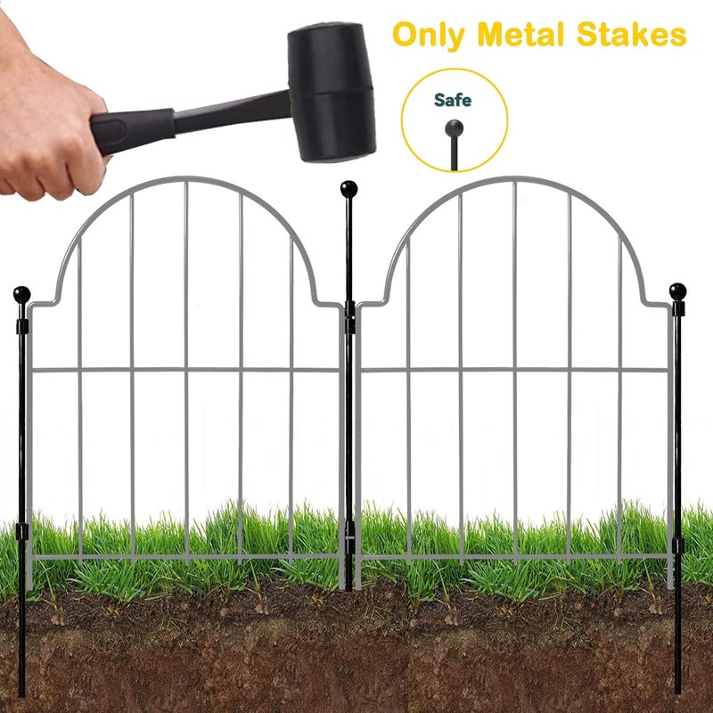 Blingluck Garden Fence, Upgrade Rustproof Metal Stake Decorative Fences 22 in(H) x 130 in(L) No Dig Fence Garden Fence Border for Rabbit Dog, Outdoor Landscape Decor for Yard & Patio,10 Pack - Image 2