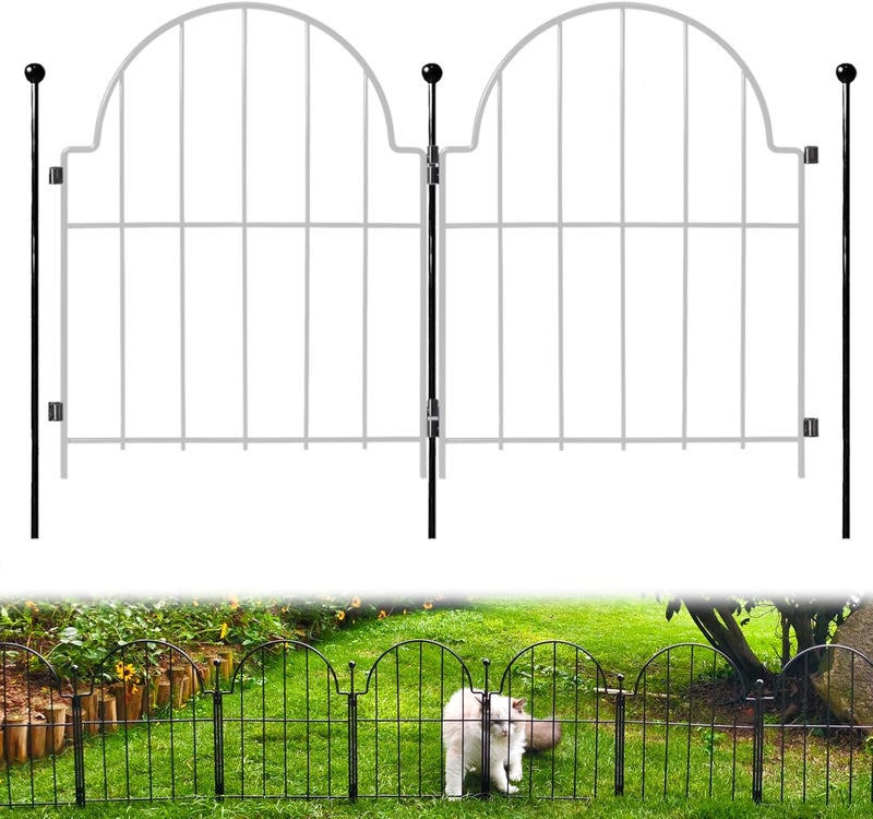 Blingluck Garden Fence, Upgrade Rustproof Metal Stake Decorative Fences 22 in(H) x 130 in(L) No Dig Fence Garden Fence Border for Rabbit Dog, Outdoor Landscape Decor for Yard & Patio,10 Pack - Image 1