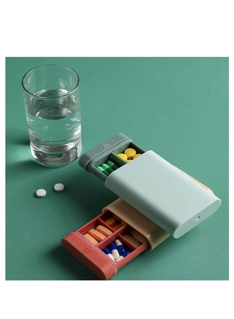 Weekly Travel Pill Organizer Moisture Proof, 6 Compartment Waterproof Airtight Pill Box Case Pill Dispenser Daily Pill Storage Container for Vitamin, Fish Oil, Capsule, Green - Image 4