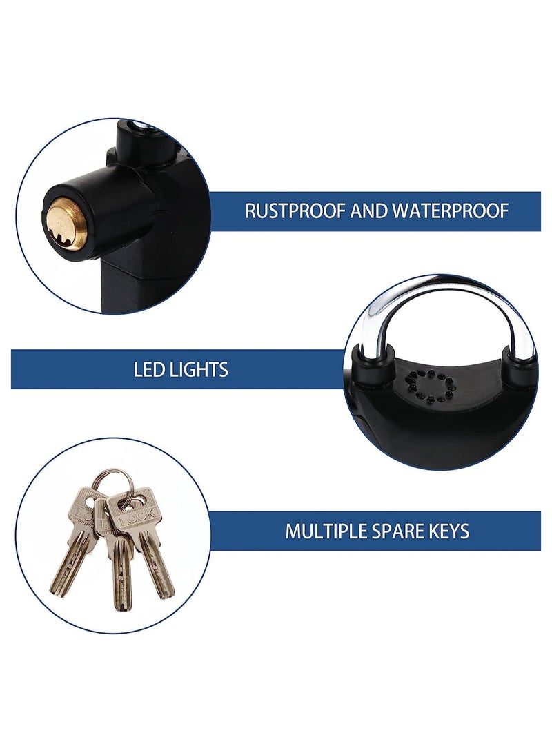 Alarm Lock Anti Theft Locks Loud Alarm Lock Universal Security Alarm Lock System Anti-Theft Weatherproof for Door Motor Bicycle Padlock with 3 Keys - Image 5