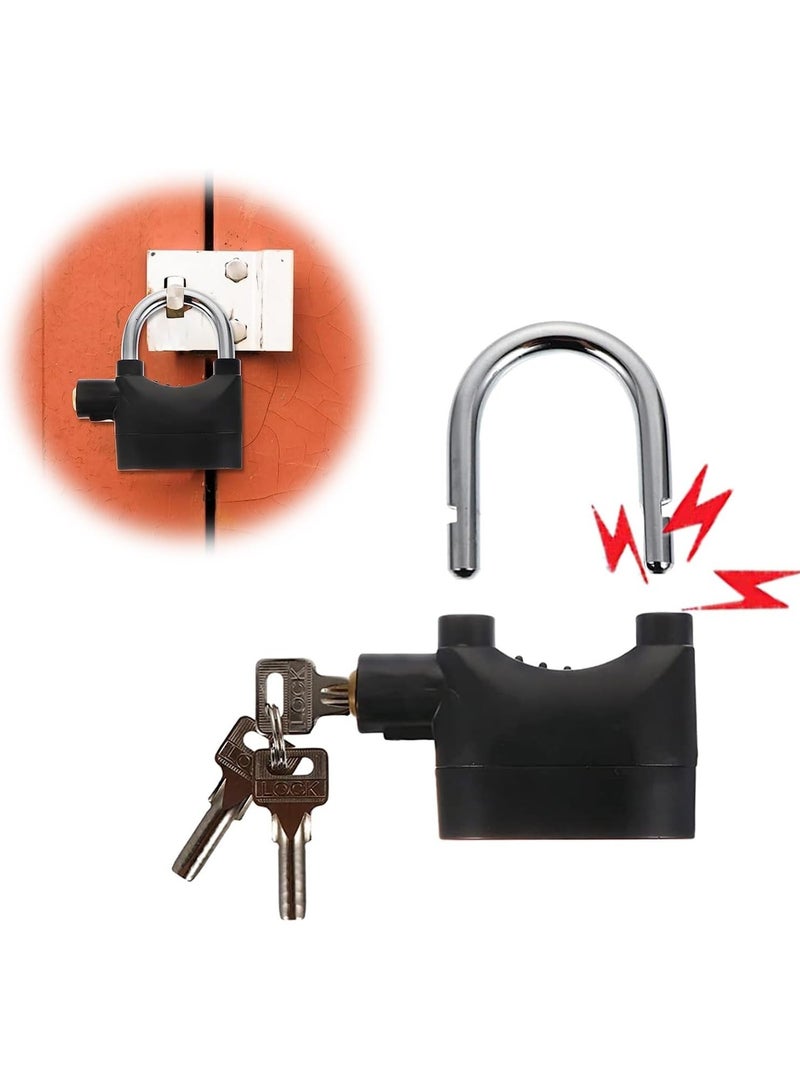Alarm Lock Anti Theft Locks Loud Alarm Lock Universal Security Alarm Lock System Anti-Theft Weatherproof for Door Motor Bicycle Padlock with 3 Keys - Image 1