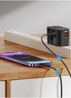 Usams Universal Travel Charger 20W | Dual USB & Type-C | Multi-Nation Adapter for Fast PD Charging - Perfect for Global Travelers (US/AU/UK/EU Plugs)  - Image 5