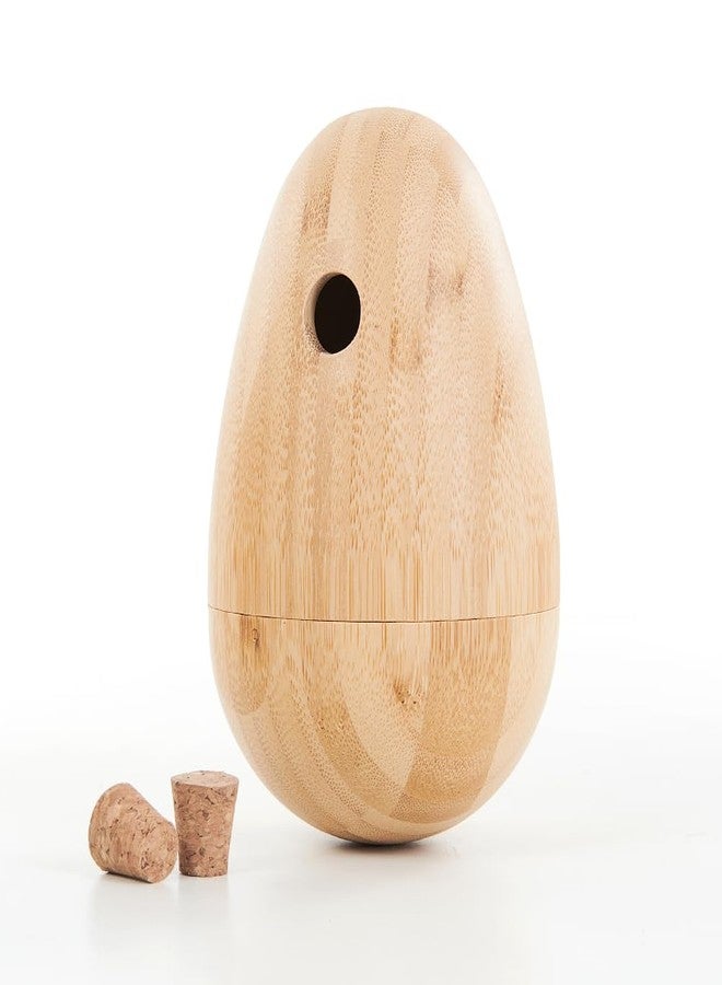 LOOBANI Bamboo Treat Dispenser Wobble Toys Enrichment Puzzle Food Dispenser Ball Toy IQ Training for Small Medium Dog - Image 1