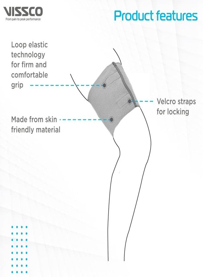 Vissco Loop Elastic Thigh Support for Thigh Injury, Compression To Relieve Pain, Improve Blood Circulation & Prevent Cramps - XXL (Grey) - Image 3