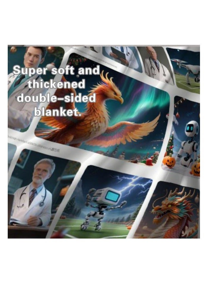 general Children's or student cartoon flannel thin blanket (warm and comfortable, suitable for sleep, games) 100cm*150cm - Image 1