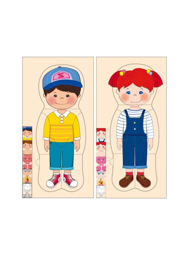 هيكل الجسم متعدد الطبقات منشار الصور المقطوعة منشار الصور المقطوعة للأولاد والبنات ألعاب تعليمية خشبية تعليمية - اللون: أحجية بنات متعددة الطبقات - خشبية بعيدة - Image 3