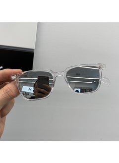 Generic Retro Square Sunglasses Trendy Unisex Slimming Transparent frame white Mercury 