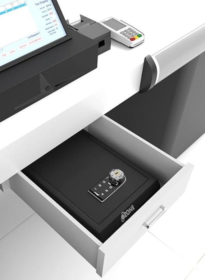 أوزون ايزي سيف | درج شخصي صغير محمول سعة 2.27 لتر | خزانة آمنة للأمن الإلكتروني | للمنزل والمكتب مع الرقم السري - تشطيب أسود | بواسطة الأوزون الهند - Image 2